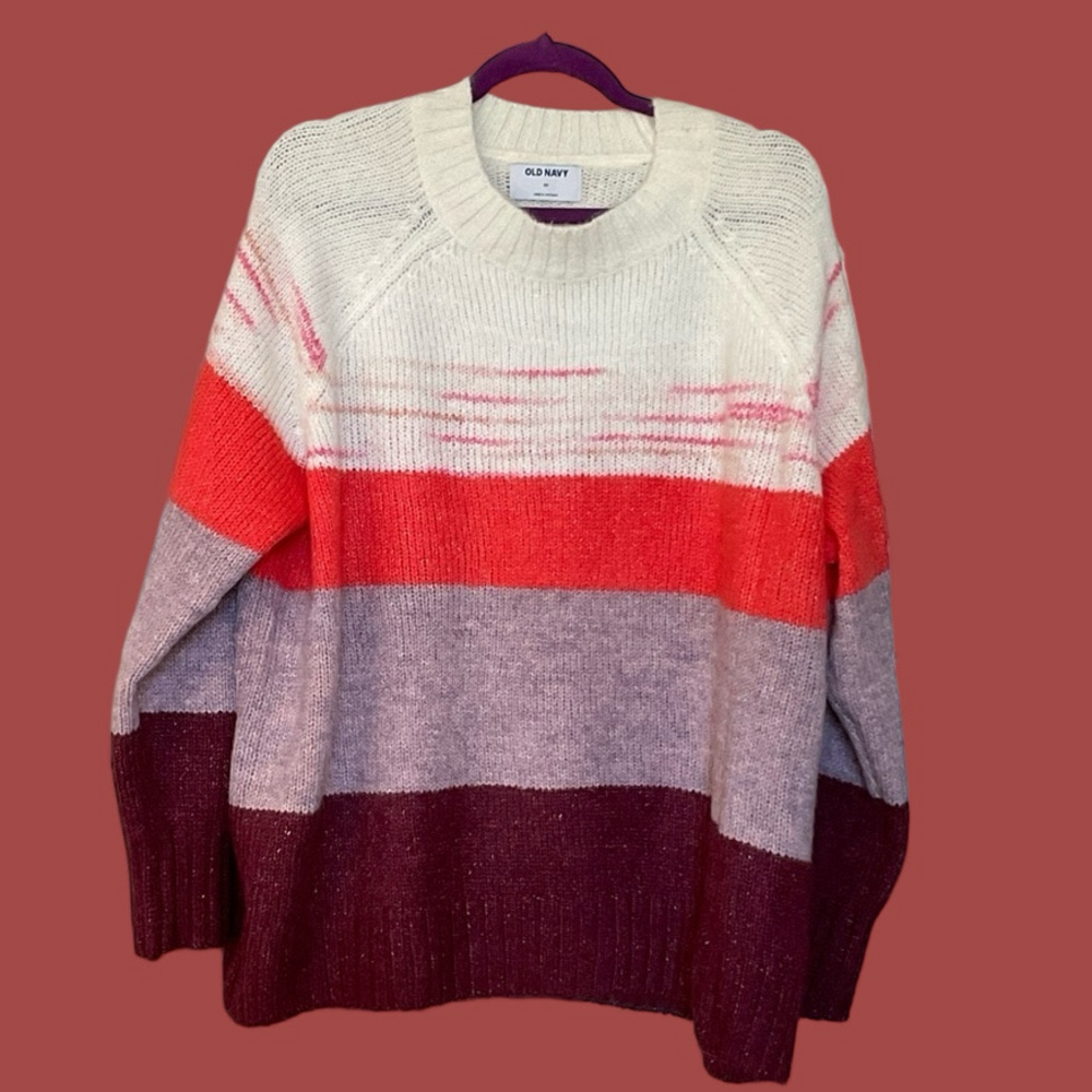 Colorful stripe sweater. Size 2X pit2pit 28” nwt